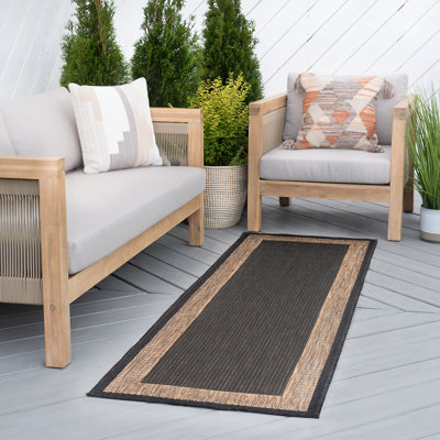daponte black/gold indoor / outdoor area rug