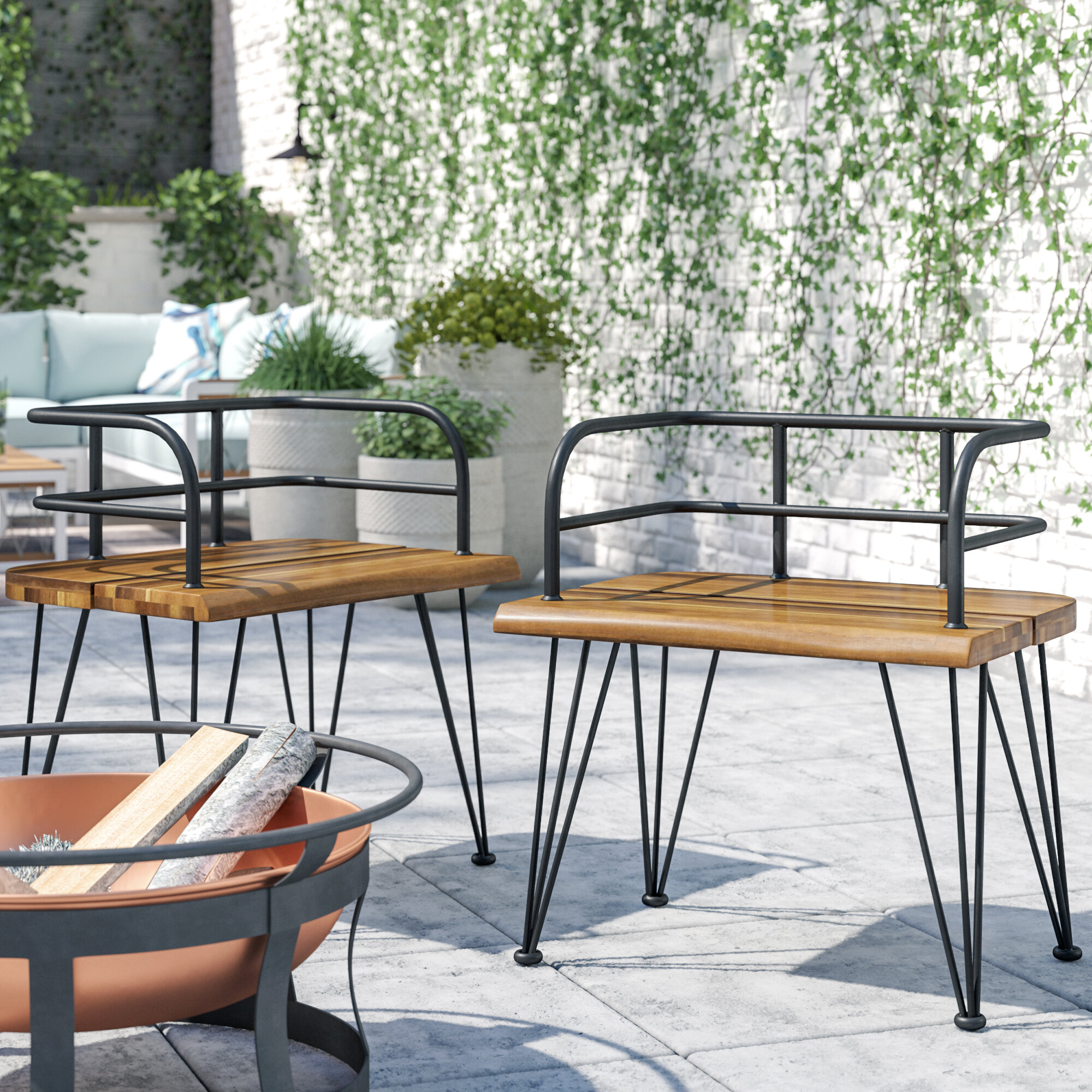 industrial outdoor dining set