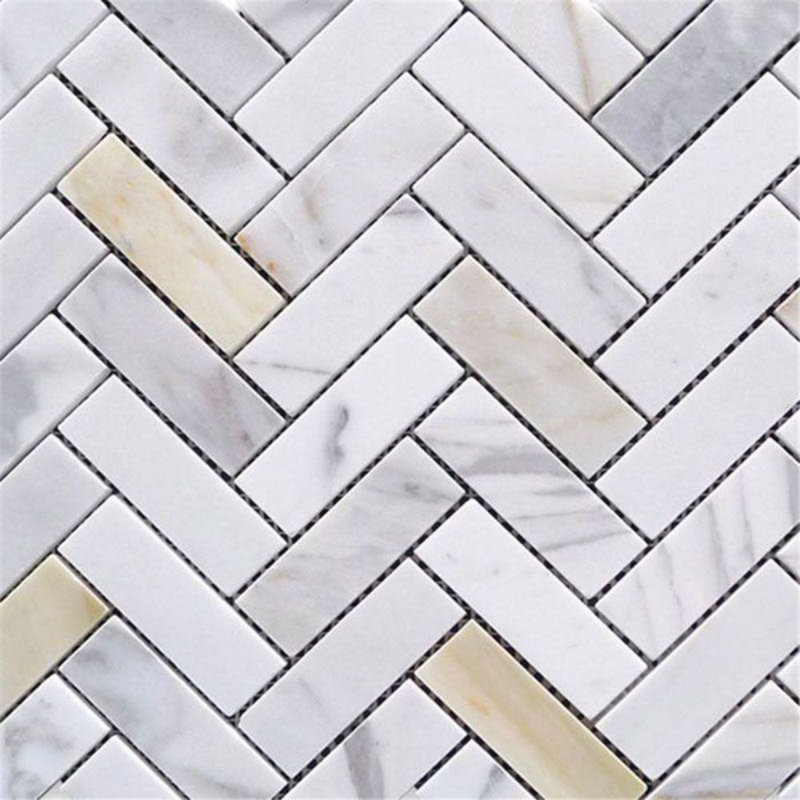 Tile Mosaic Depot 1 X 3 Marble Chevron Mosaic Wall Floor