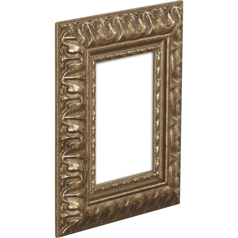 ASSEMBLED 4/" x 6/" Antique Silver Ornate Wood Picture Frame w// Glass /& Backing