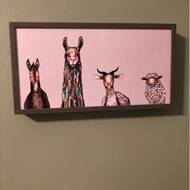 Mercury Row Donkey Llama Goat Sheep Wrapped Canvas Acrylic Painting Print Reviews Wayfair