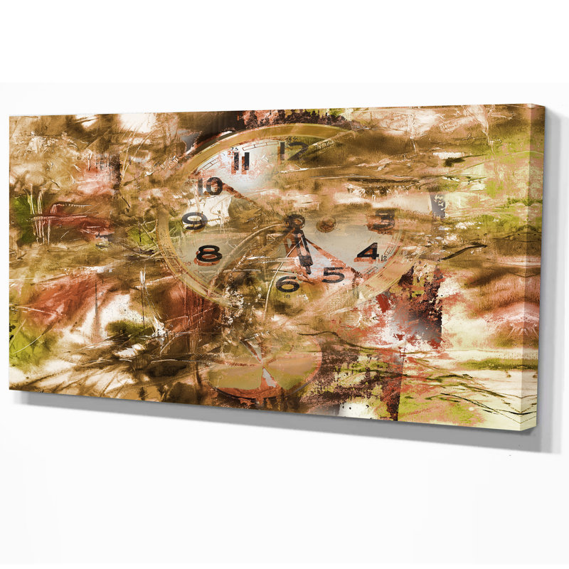 East Urban Home Contemporary Motif Of Clocks Abstract Mixed