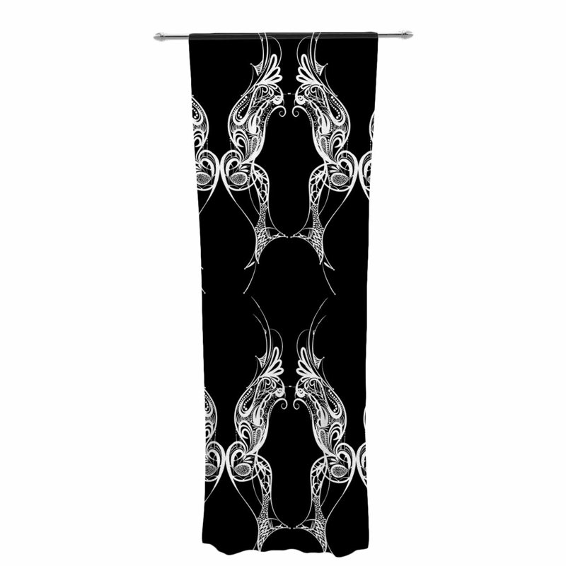 East Urban Home Maria Bazarova Wings Art Deco Abstract Sheer Rod Maria Bazarova Wings Art Deco Abstract Sheer Rod Pocket Curtain Panels