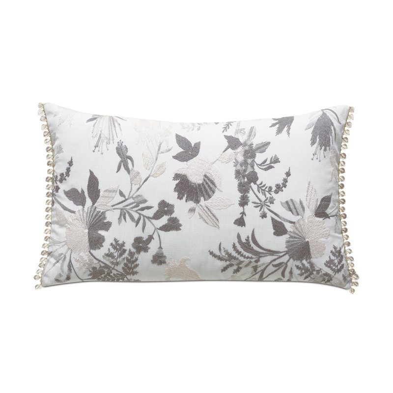 embroidered lumbar pillow
