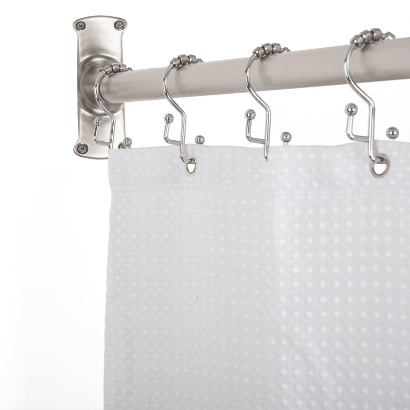 Utopiaalley Aluminum Rustproof 66 L Shaped Fixed Shower Curtain L Shaped Fixed Shower Curtain