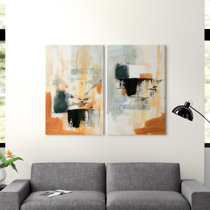 3pc set Abstract Shapes Colliding Painting
