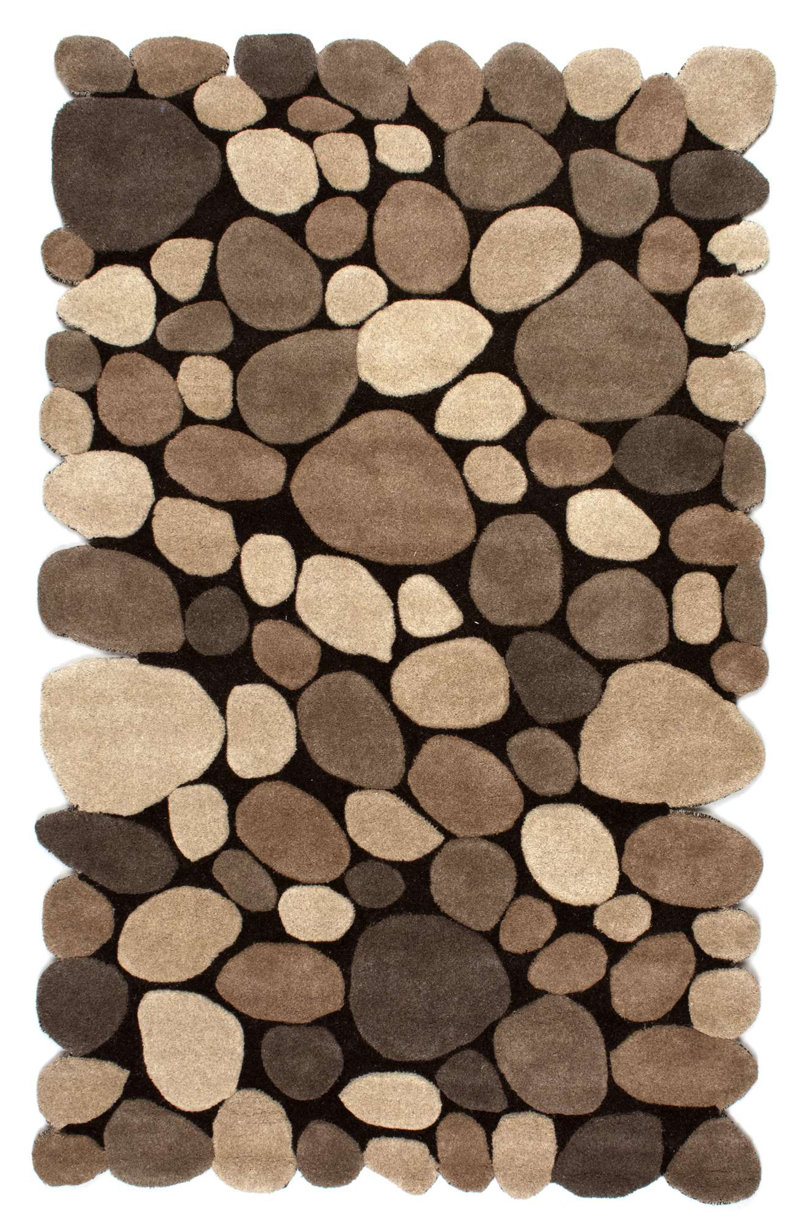 Alpert Handmade Flatweave Wool Dark Brown Area Rug Rug Size: Rectangle 5' x 8'