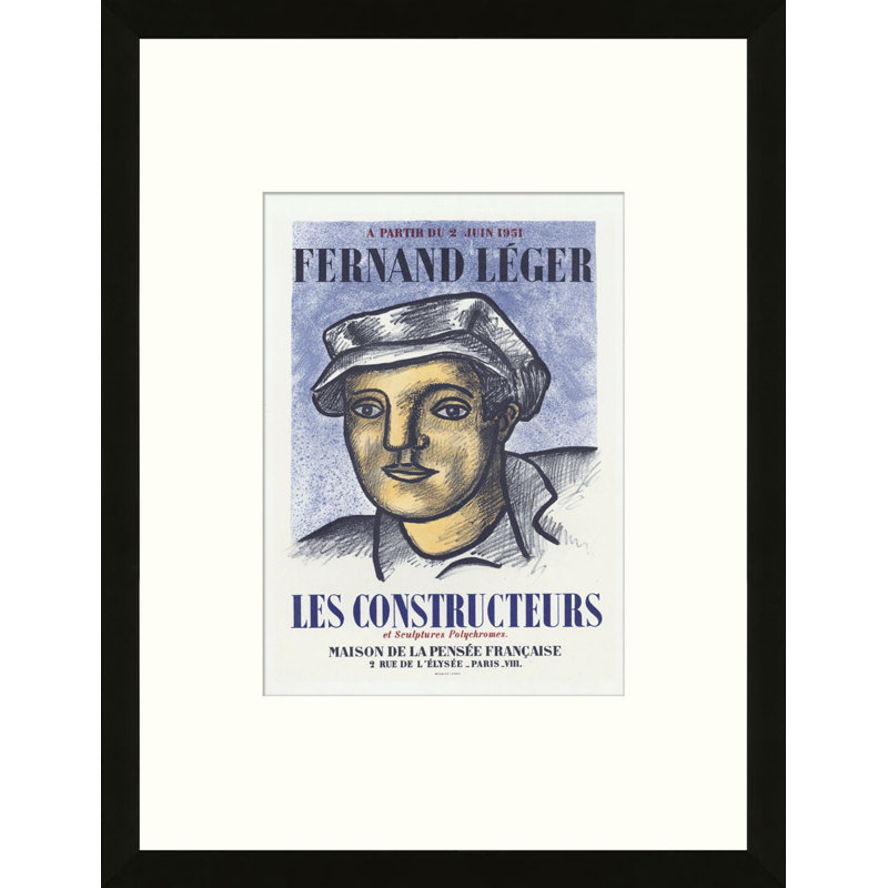 School of Paris 'Les Constructeurs Paris 1951' by Fernand Léger Framed Lithograph