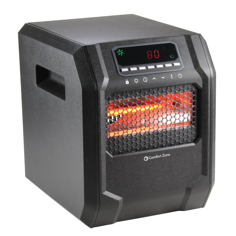 Comfort Zone Digital 1 500 Watt Electric Infrared Cabinet Heater