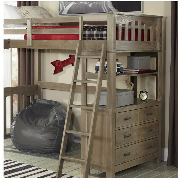 bunk beds with shelves