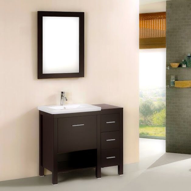 Awesome kokols vanity set Kokols 36 Single Bathroom Vanity Set With Mirror Reviews Wayfair