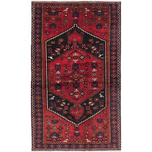 One-of-a-Kind Nahavand Hand-Knotted Dark Burgundy Area Rug