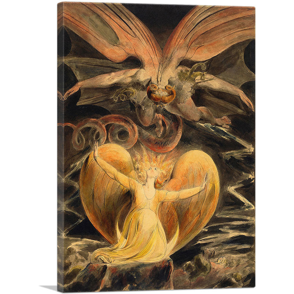 ARTCANVAS The Great Red Dragon And The Woman Clothed With Sun 1805 By The Great Red Dragon And The Woman Clothed With Sun 1805 By William Blake Wrapped Canvas Painting
