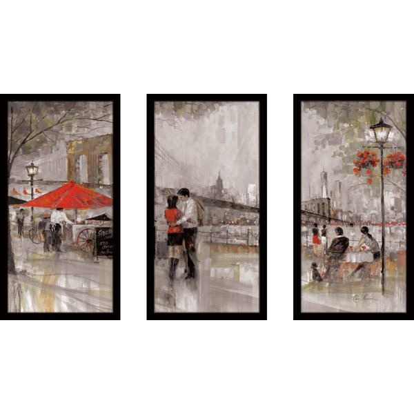 Red Barrel Studio New York Romance Framed Acrylic Painting Print