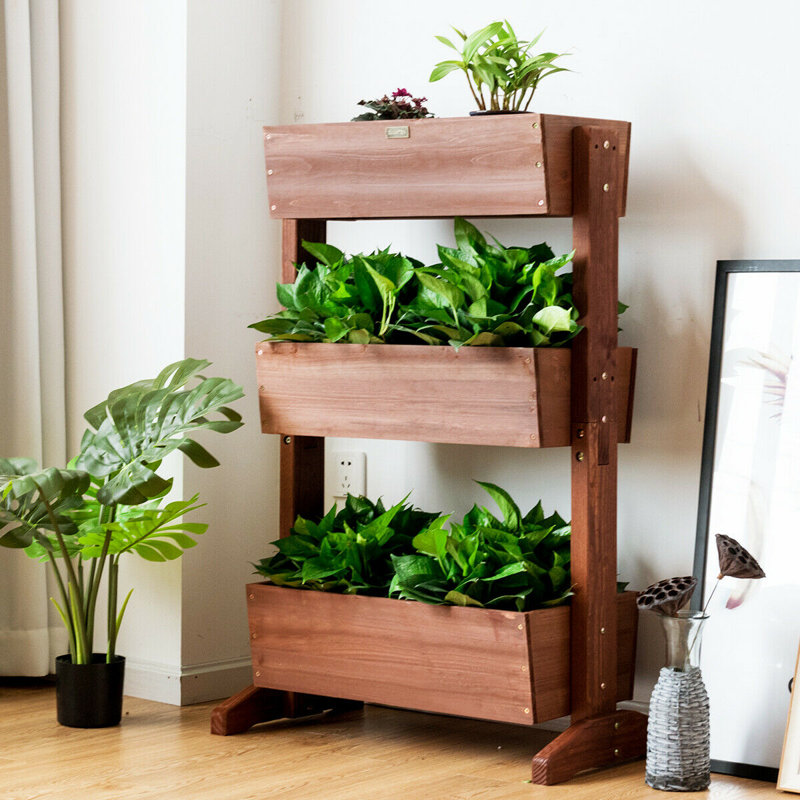 Costway Tier Raised Garden Vertical Freestanding Elevated ...