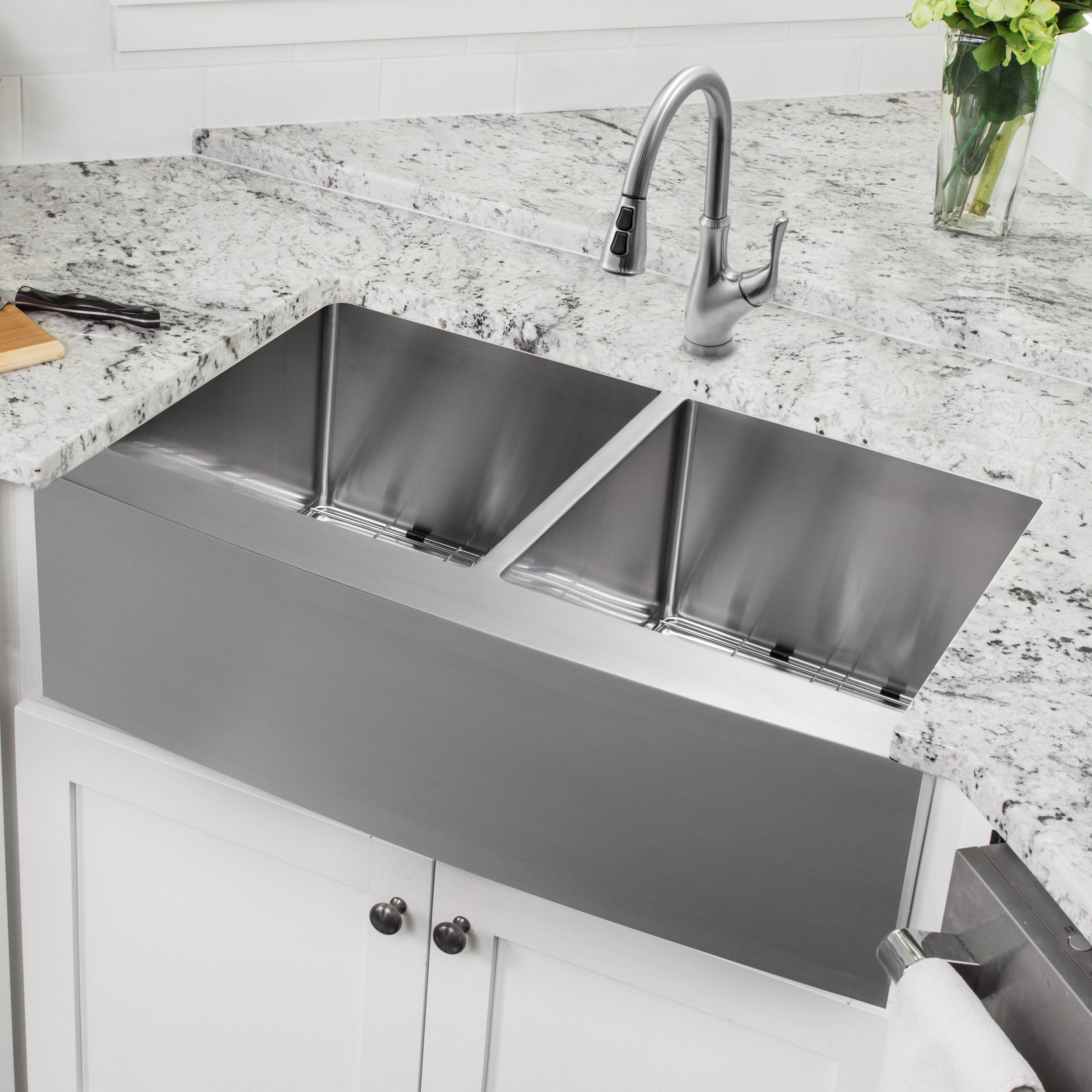 Cahaba 33 L X 21 W Double Basin Apron Kitchen Sink With Faucet