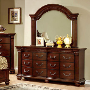 Pugh 12 Drawer Double Dresser with Mirror by Astoria Grand
