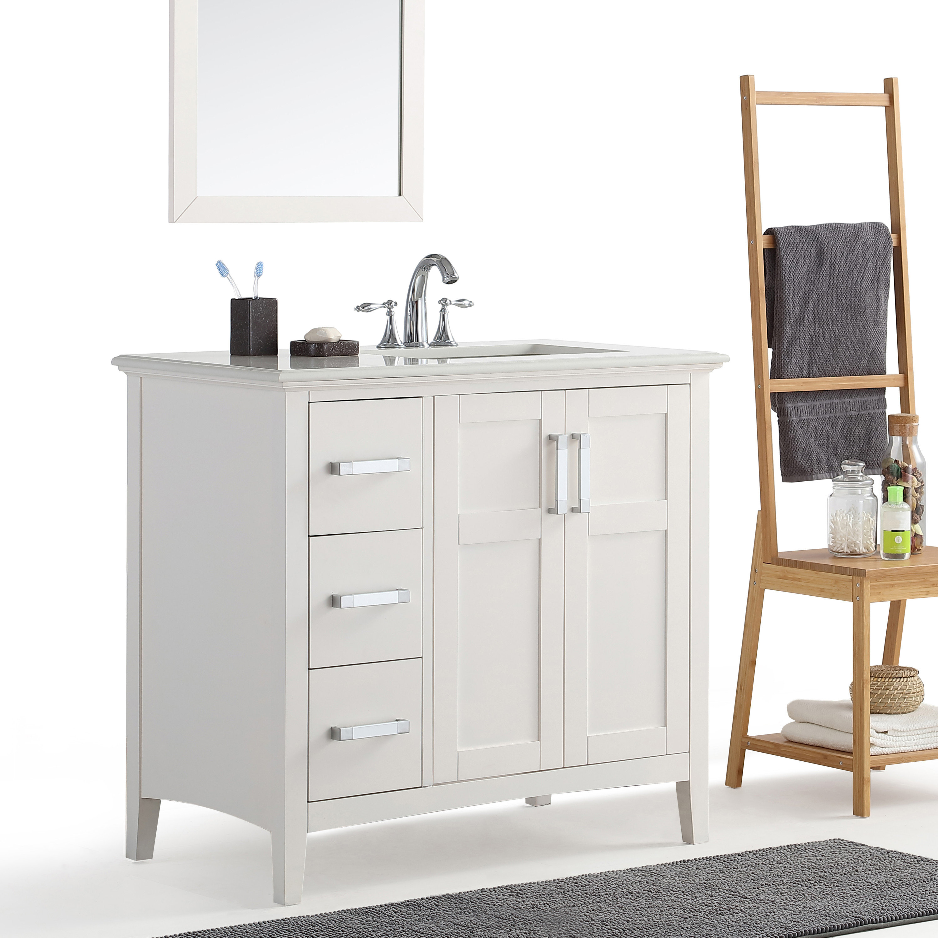 Red Barrel Studio Abdul Baasit Right Offset 37 Single Bathroom Vanity Set Reviews Wayfair