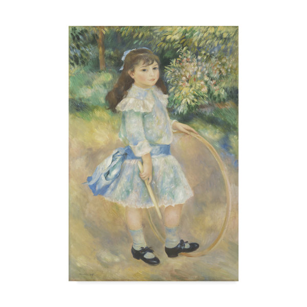Trademark Art Girl With A Hoop Oil Painting Print On Wrapped