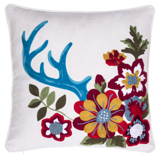 Embroidered Floral Pillow Wayfair