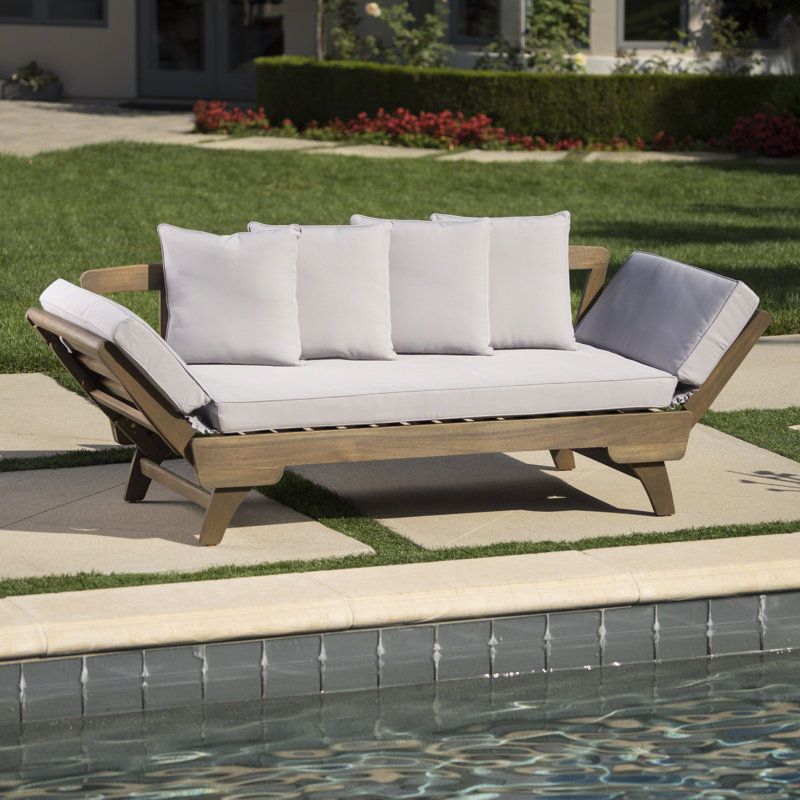 Union Rustic Ellanti Patio Daybed With Cushions Reviews Wayfair