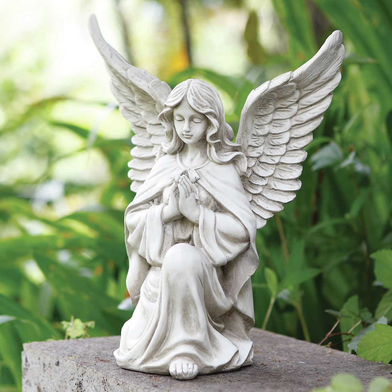 Wings of Devotion Kneeling Angel Figurine