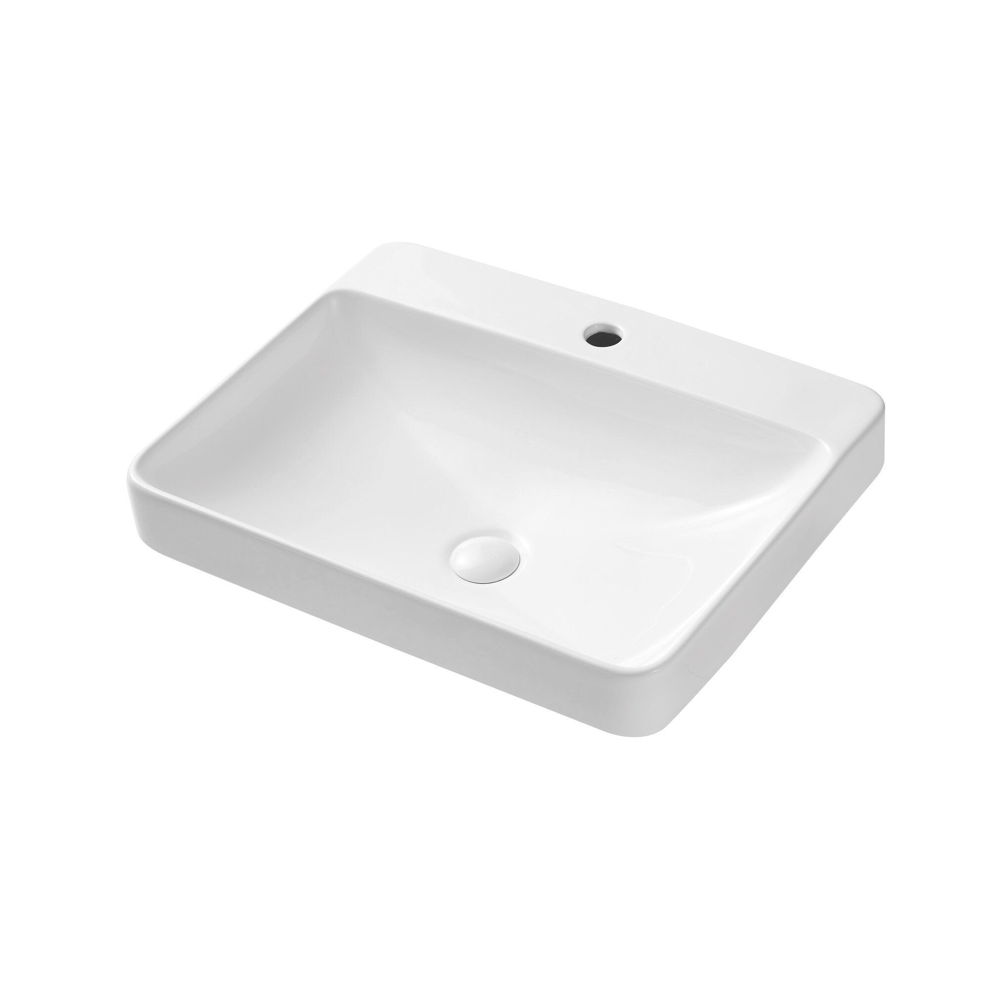 Oxingo Ceramic Rectangular Vessel Sink Above Counter White Bathroom Vanity Sink Bathroom Sink Art Basin Wayfair