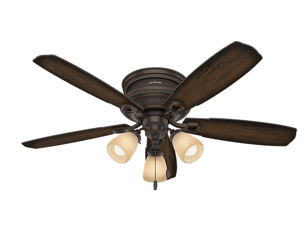 Hunter Fan 52 Ambrose Low Profile 5 Blade Ceiling Fan Light Kit