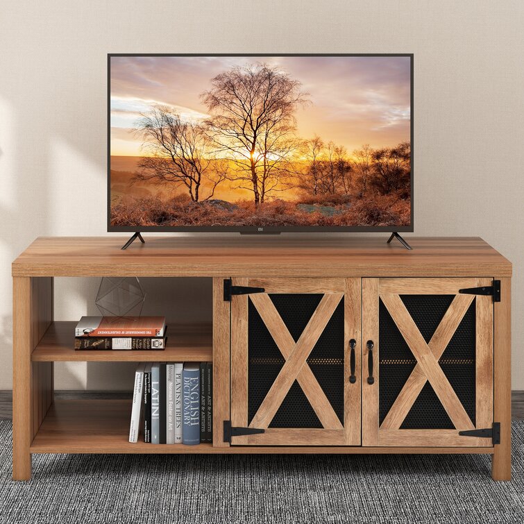 Details about   TV Stand W/ Sliding Barn Doors Entertainment Center and Media Console TV Cabinet 