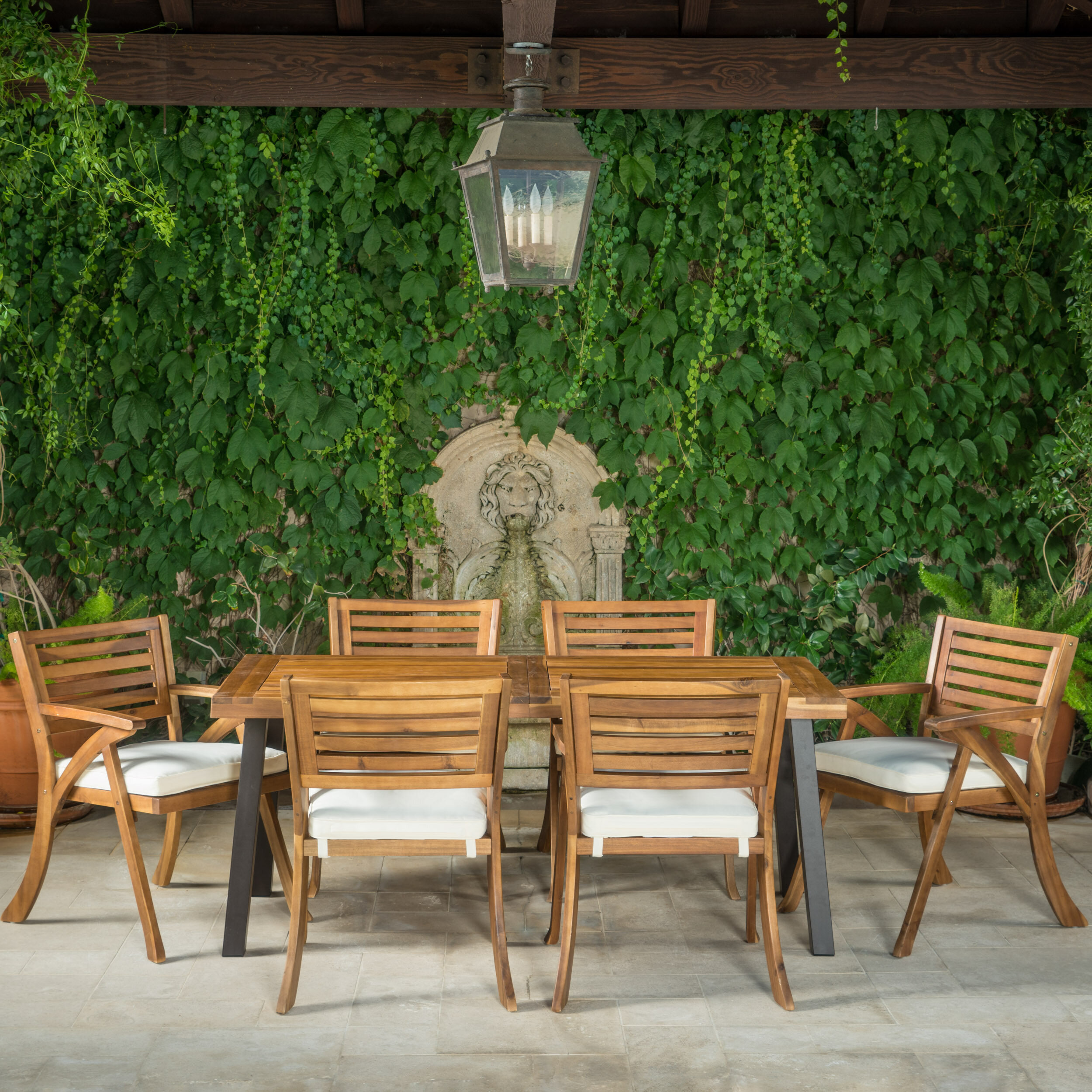 wayfair teak patio set