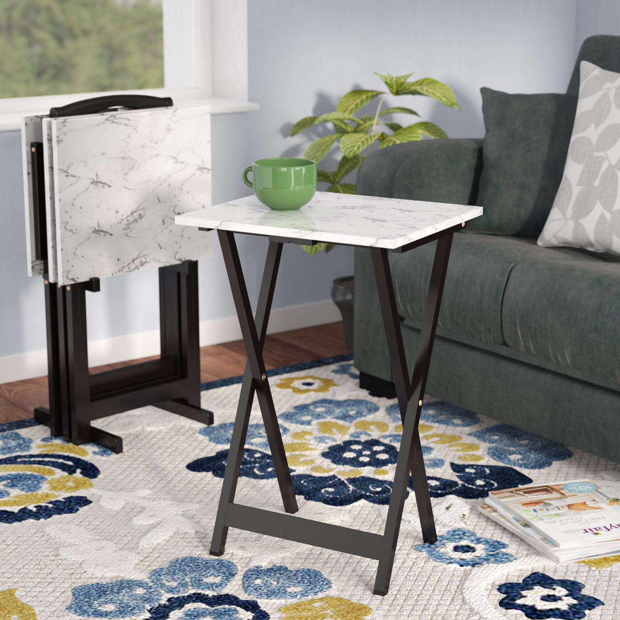 Andover Mills Reitman 5 Piece Tv Tray Set Reviews Wayfair