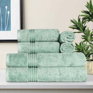 Sage Green Bath Sheet Set of 2 100% India Cotton 32"x64"  Dell'Arte Luxury 