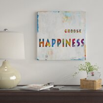 Inspirational Home Decor Choose Happiness In Color Canvas Wall Art Print