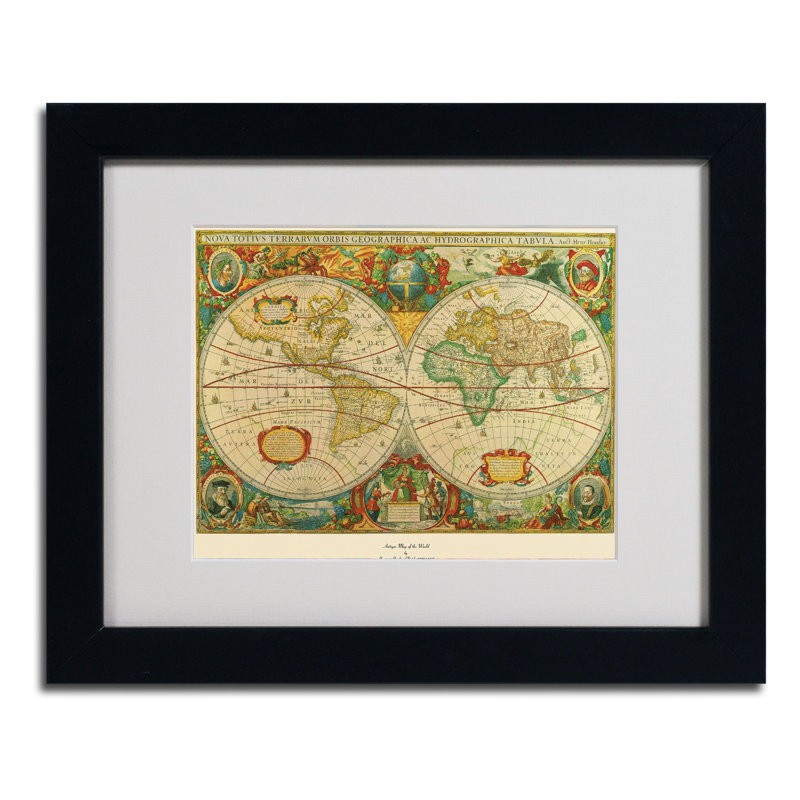 Trademark Art Old World Map Painting Framed Graphic Art On