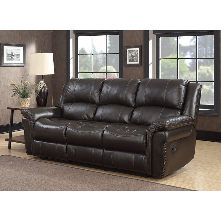 WestWood Faux Leather Chunky Sofa Bed recliner 3 Seater Modern Design Furniture Brown