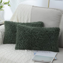green furry pillow