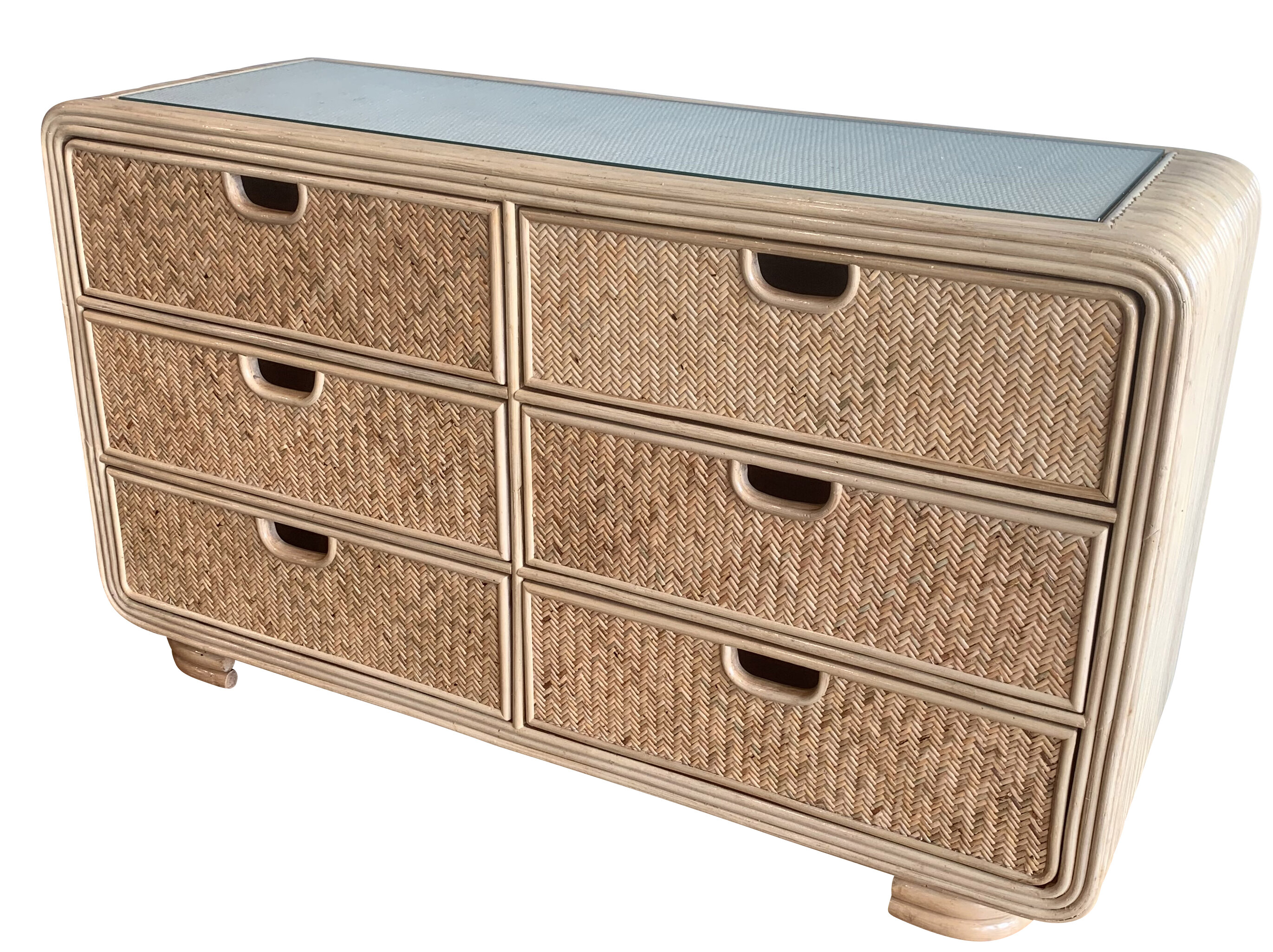 Bayou Breeze Armory Rattan 6 Drawer Double Dresser Wayfair