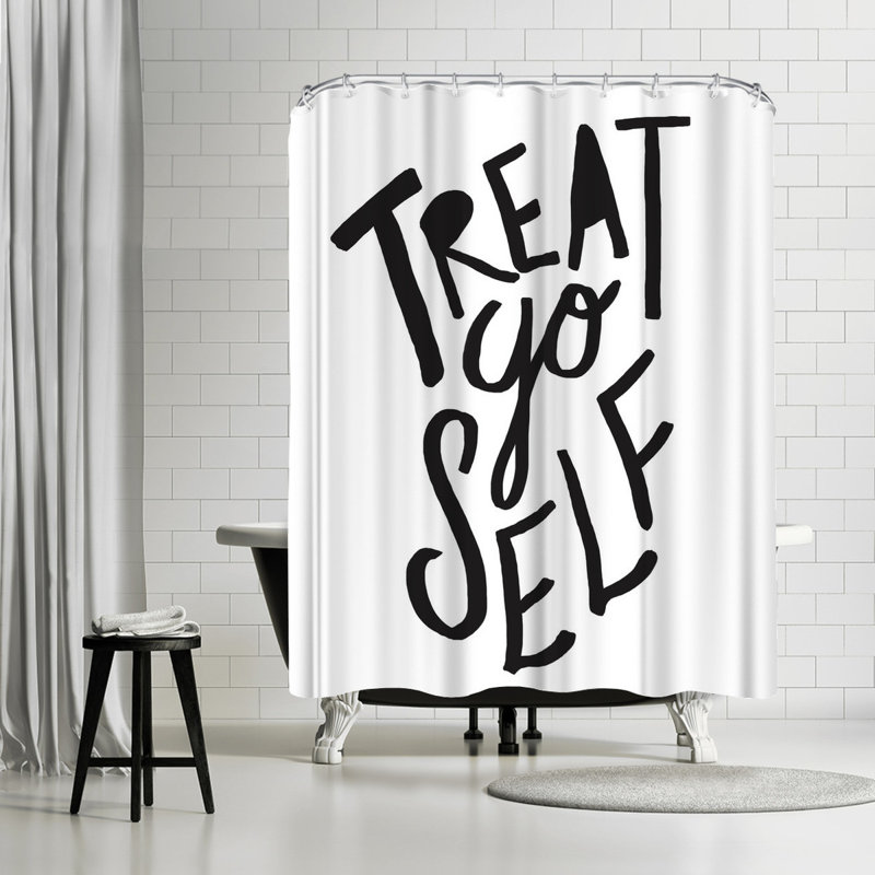 East Urban Home Leah Flores Treat Yo Self Ii Single Shower Curtain Wayfair