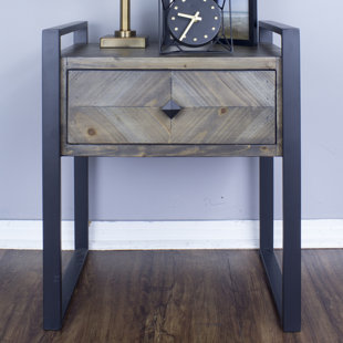 Delphine 1-Drawer End Table by 17 Stories