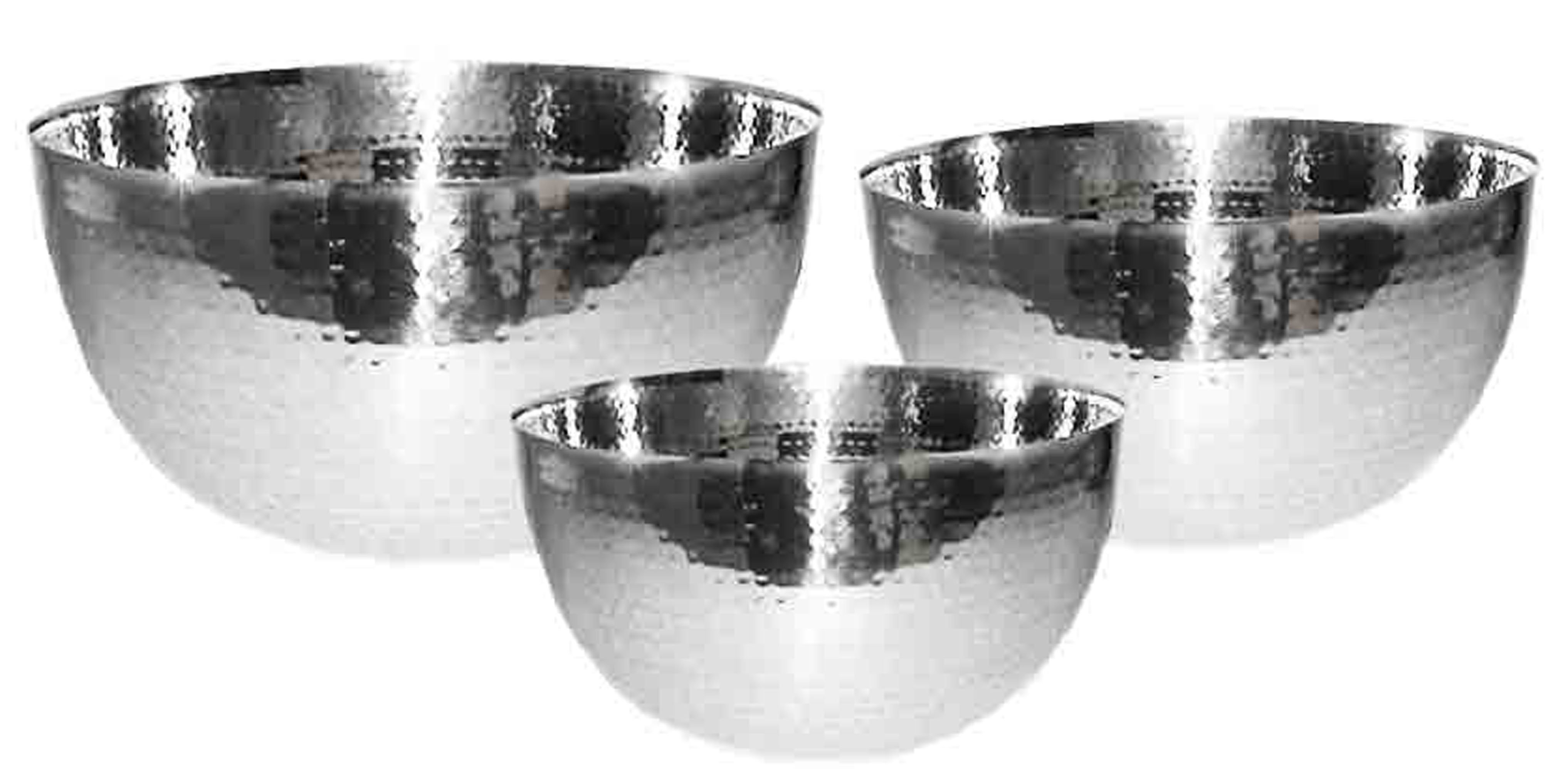 Universal Housewares Starcraft Hammered 3 Piece Stainless Steel Mixing Bowl Set Reviews Wayfair