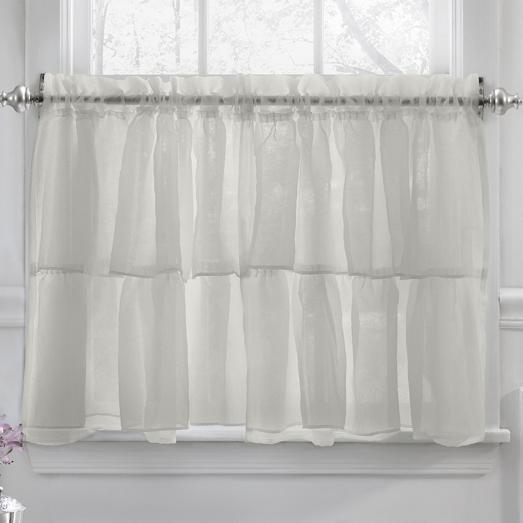 Sweet Home Collection Decorative Kitchen Window Curtain Treatment Panel Blue