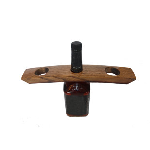 Rine Bourbon Butler Tabletop Wine Bottle and Glass Rack