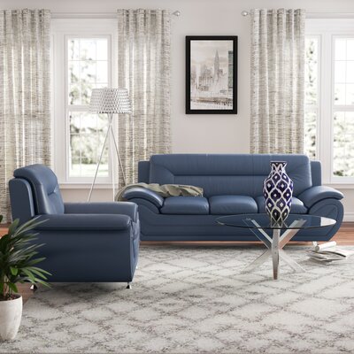 Blue Faux Leather Living Room Sets You'll Love in 2019 | Wayfair