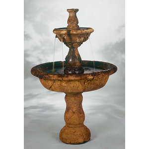 Tiered Concrete Small Tazza Waterfall Fountain