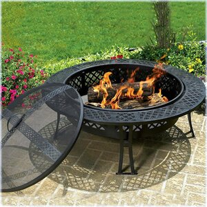 Diamond Steel Wood Burning Fire Pit Table