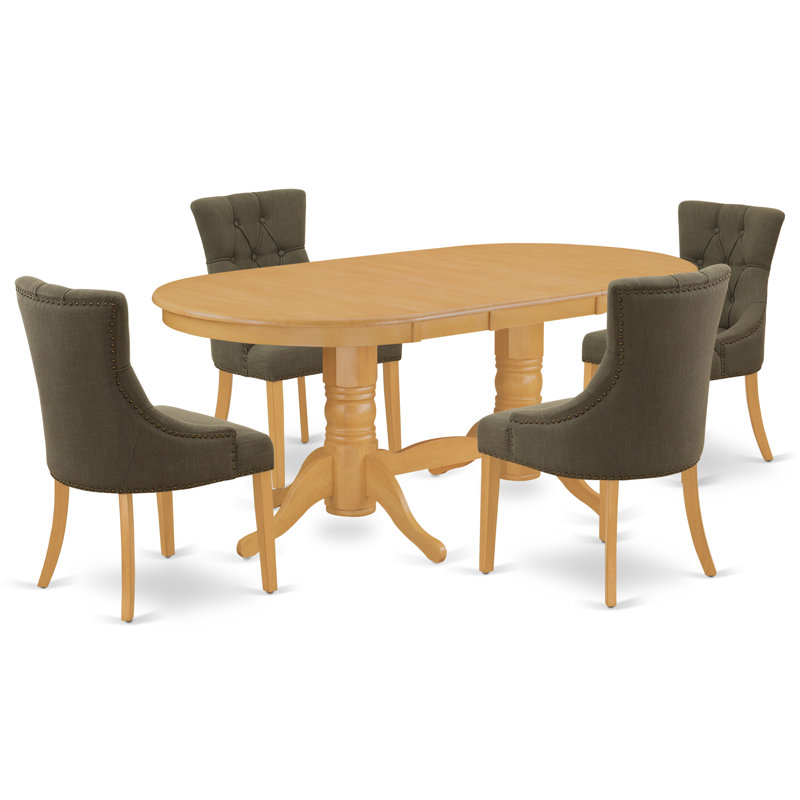 Winston Porter Nowayton 5 Piece Extendable Solid Wood Dining Set Wayfair