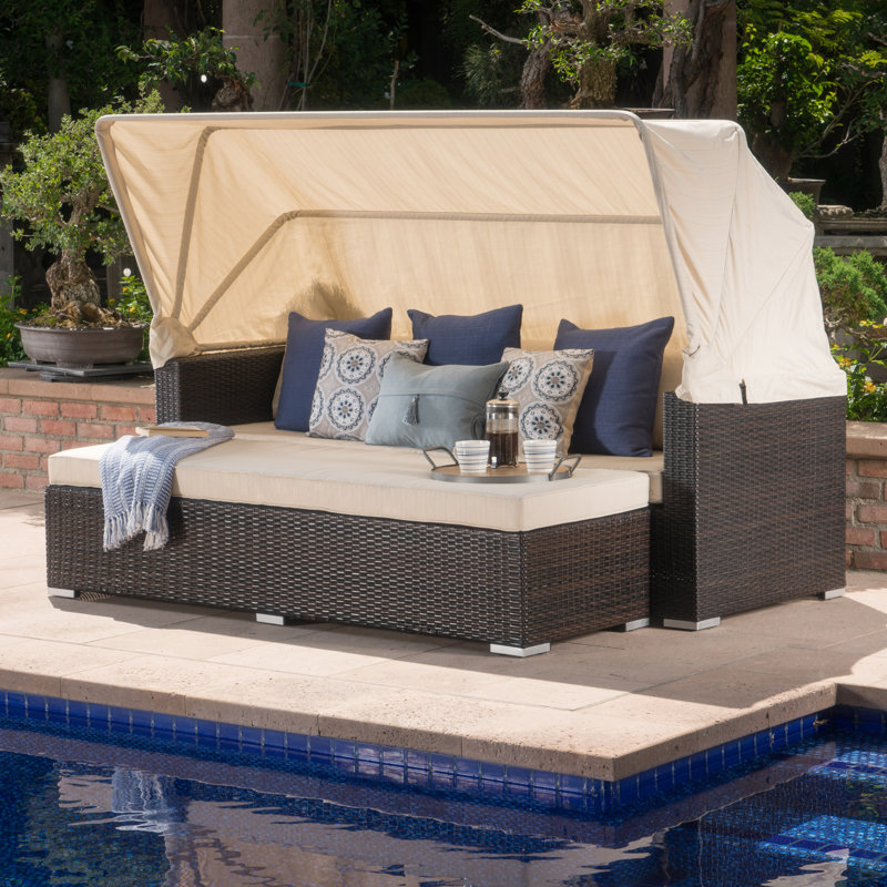 Brayden Studio Lammers Patio Daybed With Cushions Reviews Wayfair