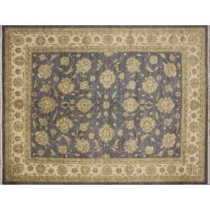 One-of-a-Kind Leann Hand-Knotted Oriental Gray Wool Indoor Area Rug