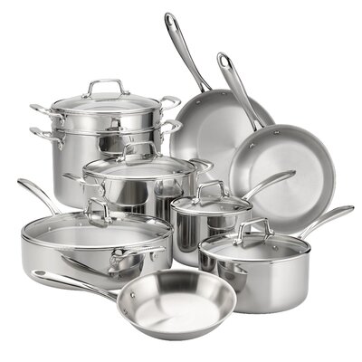 Tramontina 14 Piece Stainless Steel (18/10) Cookware Set & Reviews ...