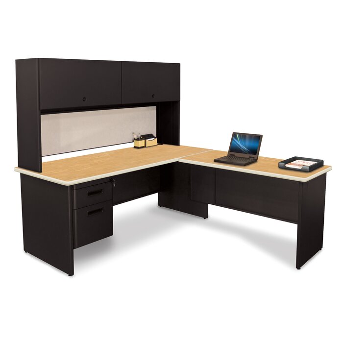 Red Barrel Studio Crivello Lock L Shape Executive Desk With Hutch